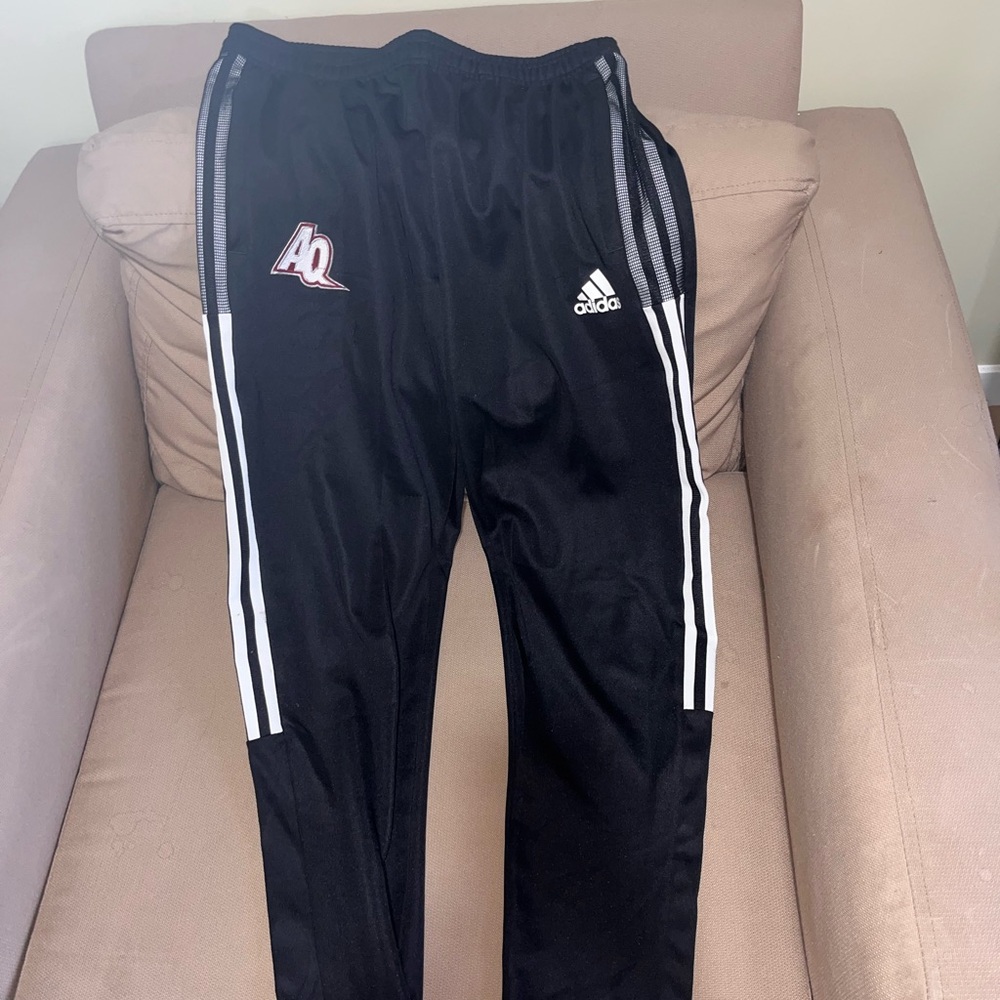 Adidas Kids Black Joggers with White Stripes